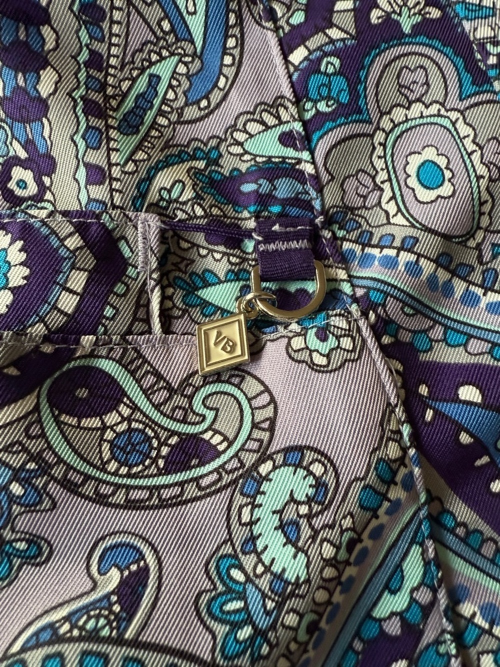 Vera Bradley Pink Label Paisley Top in Lavender, Blue & Teal Scrub Top - Picture 8 of 8